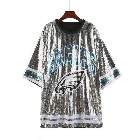 Sale‼️Philadelphia Eagles sequin shirt dress - Picture 10 of 11